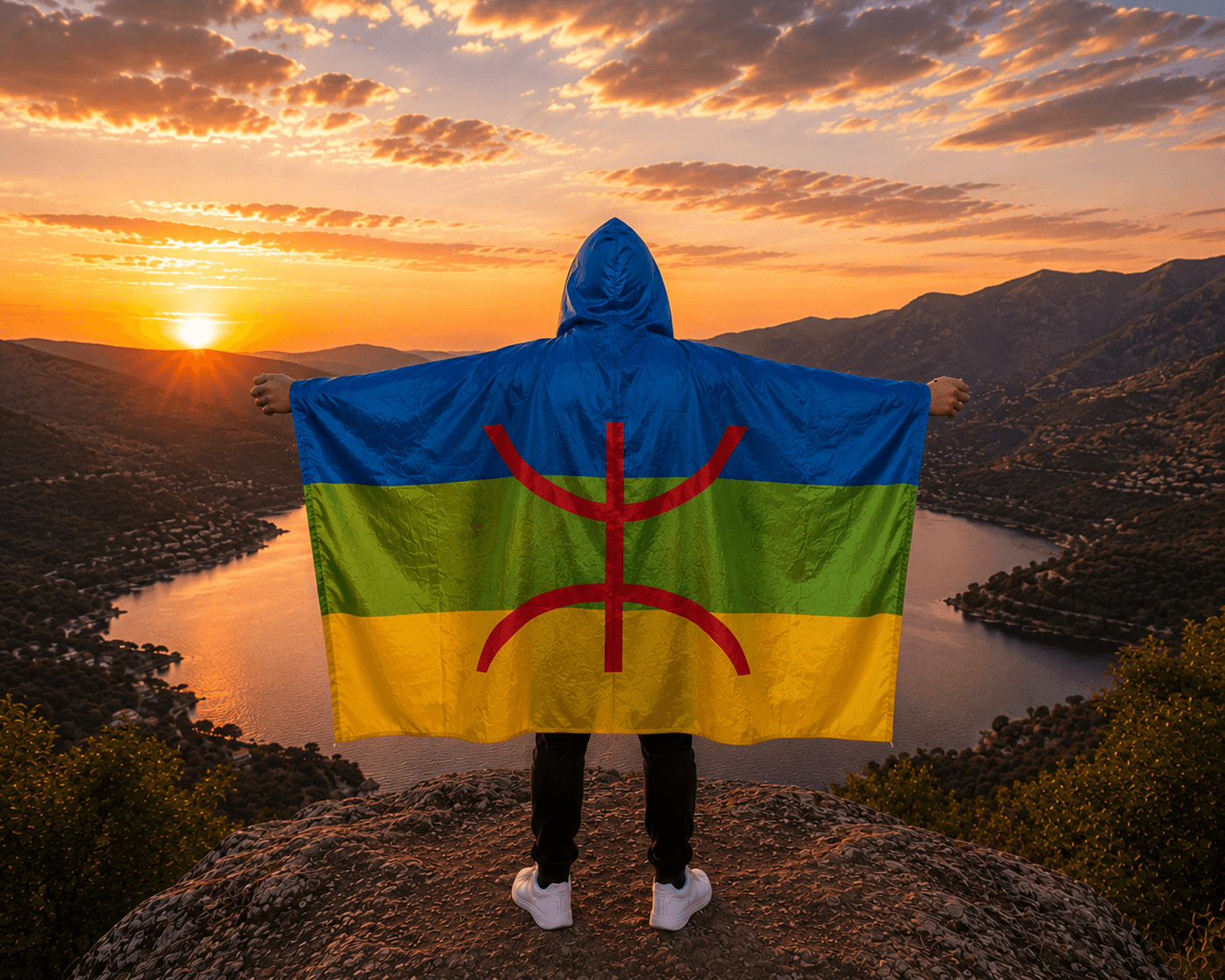 Wearable Flag Cape - Amazigh